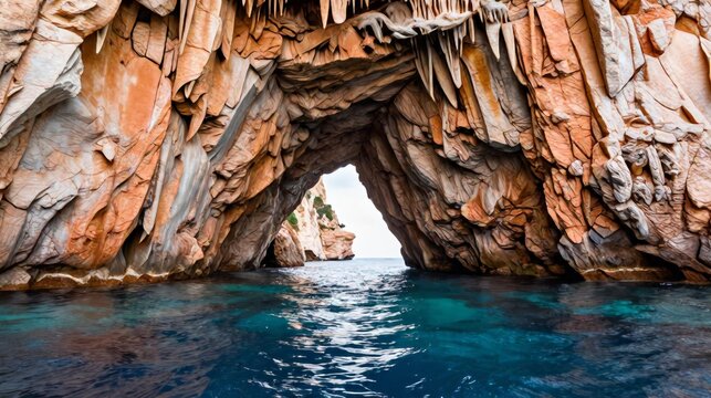 Sea Cave Entrance View From Ocean Mallorca Spain
