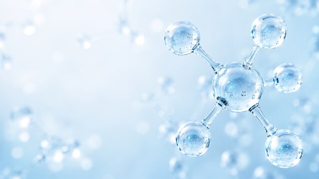 Transparent molecular structure representing molecular science, biotechnology research, chemistry, pharmaceutical development, nanotechnology and future medical innovation.