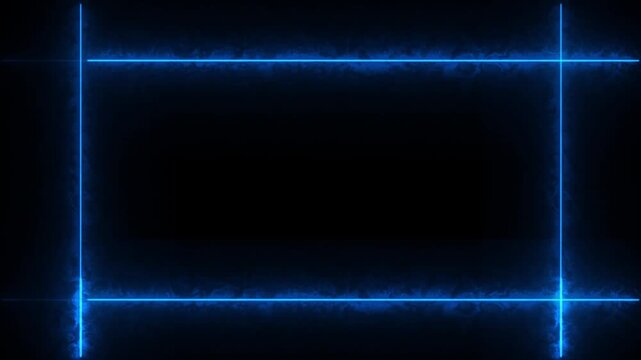 Neon glowing rectangular frame. blue color purple shining rectangle border. Gradient neon frames with smoke, Animation of glowing neon rectangles on black background.4k