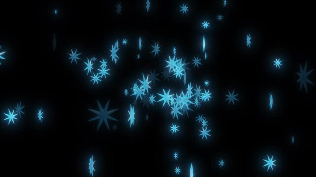 Sparkle twinkle star animation, glowing blue doodle stars, glitter shine burst, sparkle Star light effect, glowing twinkling glitter star on black background, 4K festive overlays