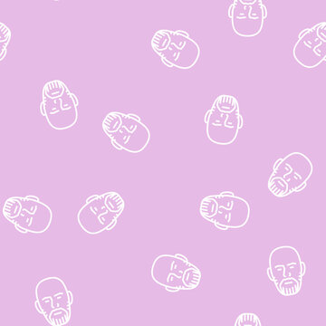 beard fade beard vector line seamless pattern beard fade beard sign illustration