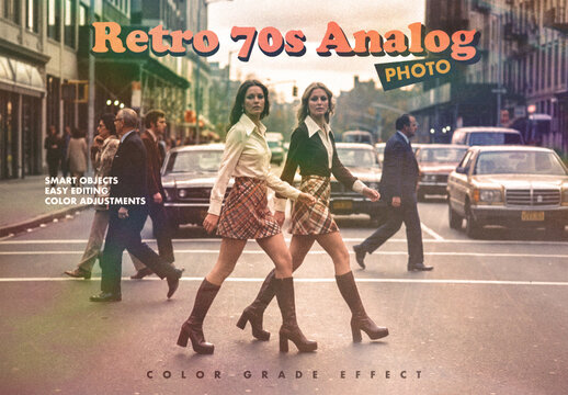 Retro 70s Analog Photo Color Grade Effect