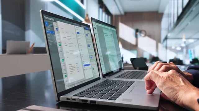 Office Manager Using Laptop