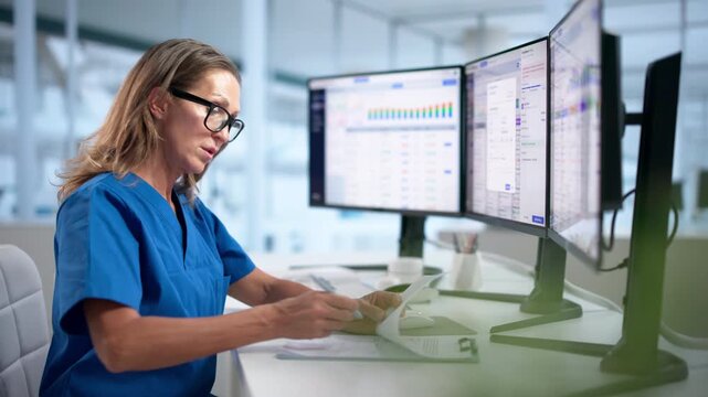 Pharmacist Using Software System To Manage Medication Inventory