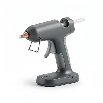 Gray glue gun with trigger and handle isolated on white background
