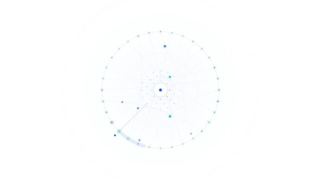 Six circular data radar charts displaying technical digital data