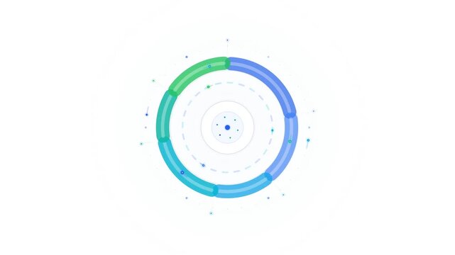Circular data visualization set showing digital infographic elements