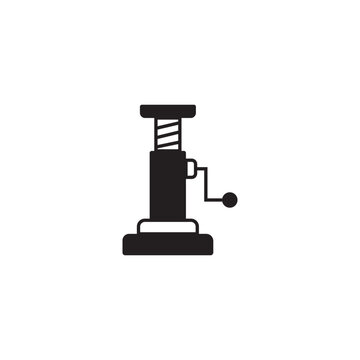 Industrial mechanical screw jack tool icon with lifting tool industrial equipment mechanical device heavy lifting automotive tool hardware icon garage equipment lifting mechanism repair tool