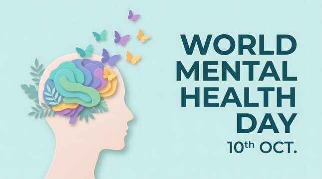 Raising awareness for world mental health day promoting wellbeing and support for all