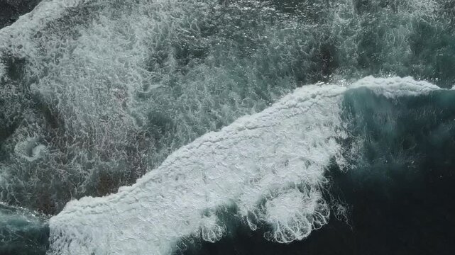 Breaking wave crest from above