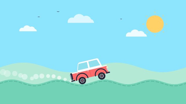 Charming Retro SUV Motion Graphic