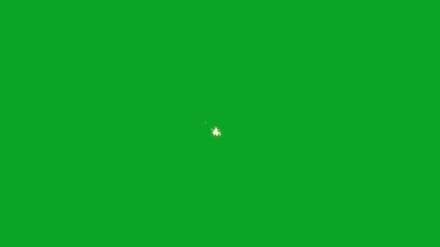 Twinkling white stars sparkle and glow in cartoon doodles flat vector style, golden glitter magic dust trail animation with alpha channel, green background 4K video for night sky fantasy visuals.