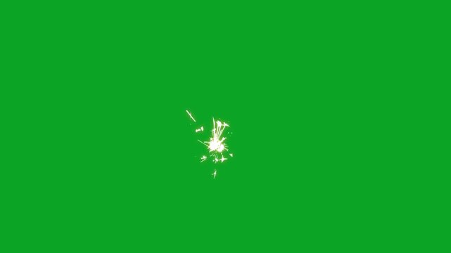 Glittering magic star tail animation, golden sparkle light trail with twinkle blinking stars in cartoon doodle flat vector style, 4K green background with transparent alpha channel looped.
