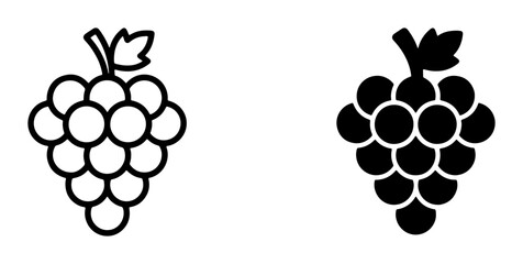 Obraz premium Grape Icons, Fruit Vector Graphics, Healthy Food Symbols, Vineyard Produce Illustrations, Organic Harvest Clipart