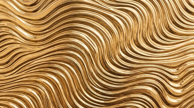 Golden Metallic Wave Texture Abstract Luxury Background