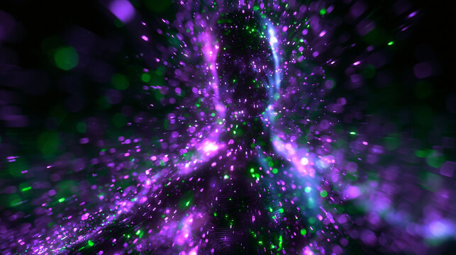AI Digital Human Silhouette with Glowing Particles and Energy