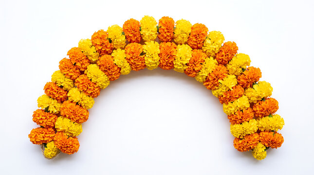 Indian festival marigold flower garland for diwali decoration