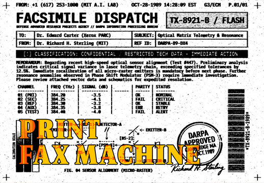 Fax Machine Print Effect