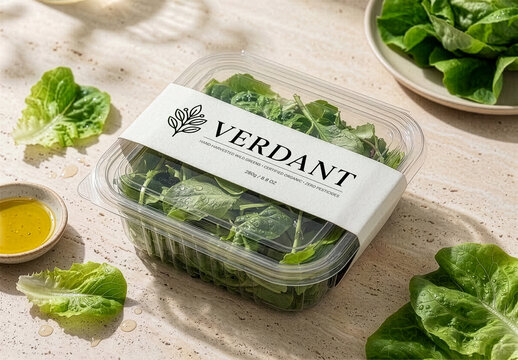 Green Lettuce Package Mockup