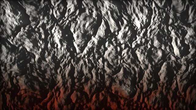 Abstract molten rock surface animation flowing with fiery lava glow loop