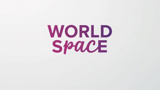 Typography spelling World Space on clean white background