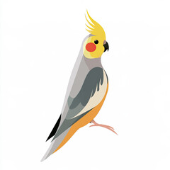 Fototapeta premium elegant flat vector illustration of a cockatiel bird