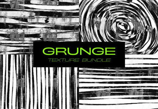 Set of Grunge Black and White Textures