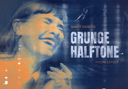 Distressed Halftone Print Image Effect