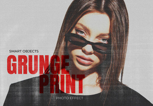 Grunge Halftone Print Image Effect