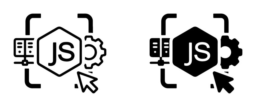 JavaScript Development Icons, Coding Symbols, Web Programming Tools, Software Engineering Icons, Digital Technology Icons