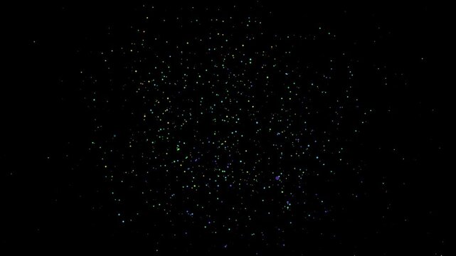 Countdown timer animation with sparkling and glitter effect on dark background