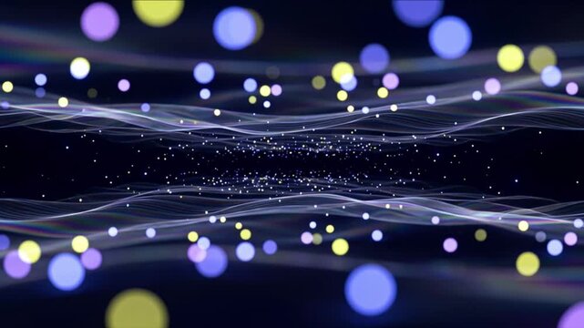 回折素子から広がる光渦とエアリーディスクが暗黒空間を照らすCG背景