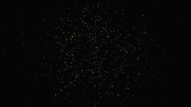 Countdown timer animation with sparkling and glitter effect on dark background
