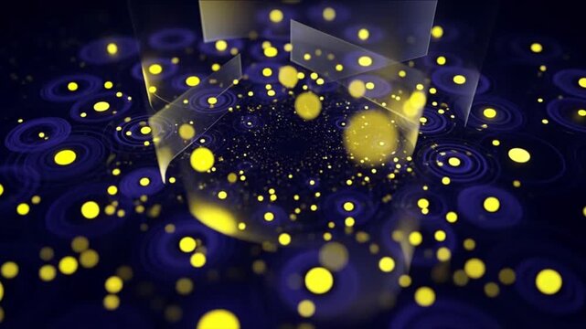 回折素子から広がる光渦とエアリーディスクが暗黒空間を照らすCG背景
