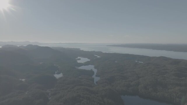 Raw untrimmed aerial drone take lake&mdash; take 2