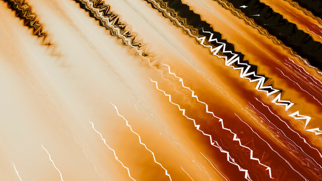 Abstract digital artwork with vibrant orange zigzag patterns
