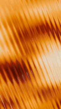 Abstract orange diagonal striped glossy pattern with light reflections