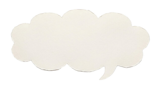 A simple white comic book style speech bubble isolated on a solid black background for adding custom text or design elements to images