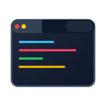 Modern web browser interface featuring multicolored lines representing code text.