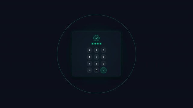 Login Pin Keypad Access Amber Screen Secure Passcode Authentication Unlock