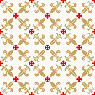 fleur de lis heraldic seamless pattern background
