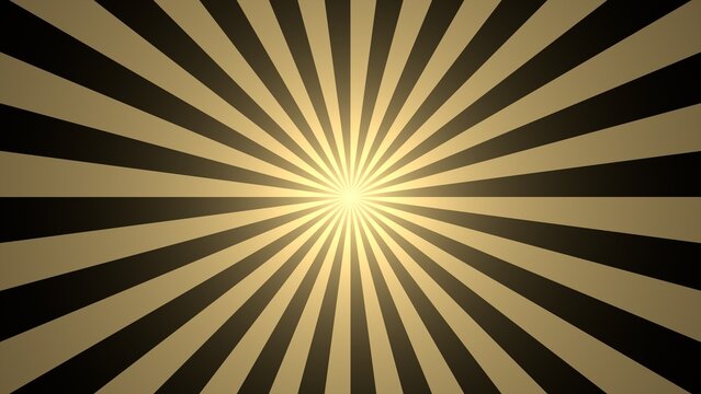 Gold sunburst rays radiating from center on black background, retro burst overlay for sale and award design