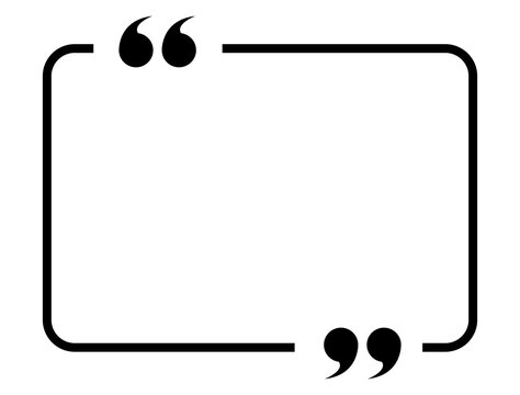 Quote mark box frame icon symbol transparent background