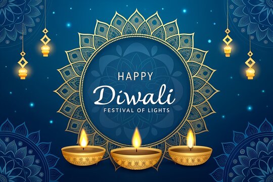 Happy Diwali, Indian Rangoli and fireworks, happy diwali indian festival , happy diwali poster, flyer, website banner design