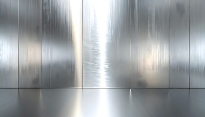 Obraz premium Modern Metallic Interior Walls with Reflective Surface and Smooth Finish