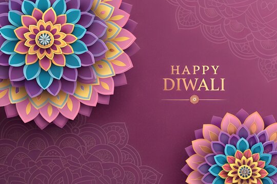 Happy Diwali, Indian Rangoli and fireworks, happy diwali indian festival , happy diwali poster, flyer, website banner design