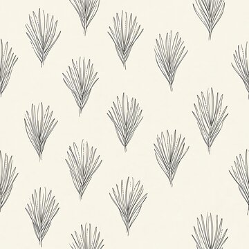 Minimalist Leaf Pattern with Hand Drawn Botanical Line Art Symbolizing Natural Elegance