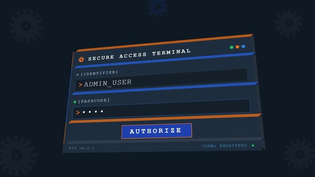 Isometric Login Terminal Authorizes Secure Access