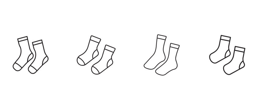 pairs of socks in different positions  illustration of footwear  socks on white background