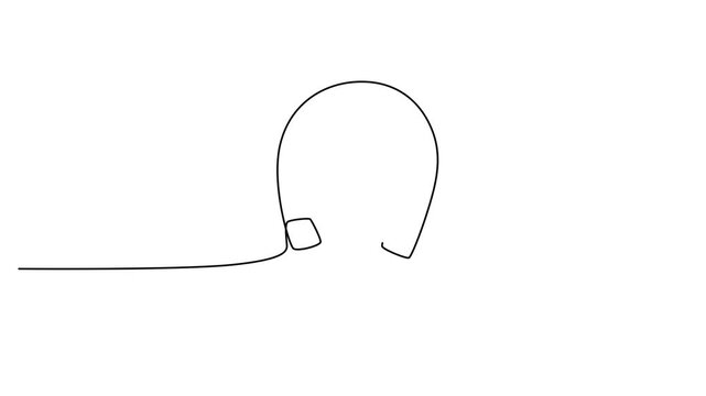 Continuous single line drawing of a horseshoe magnet with a lightning bolt 4k video